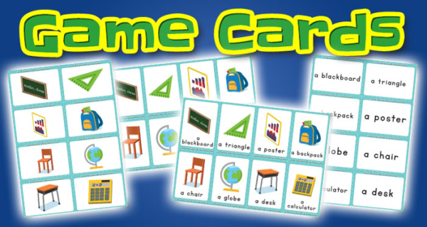 School Supplies Flashcards, Games, and Worksheets